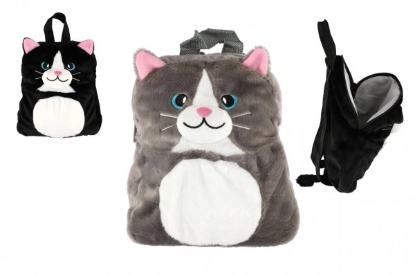 Plyšový batoh kočka 23 × 26 cm, 2 barvy