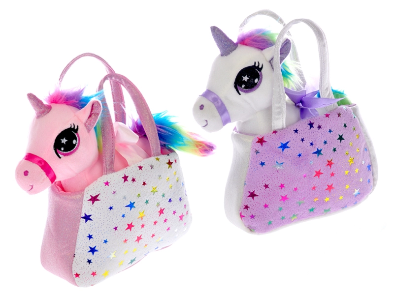 Mikro Jednorožec plyšový 20cm s kabelkou