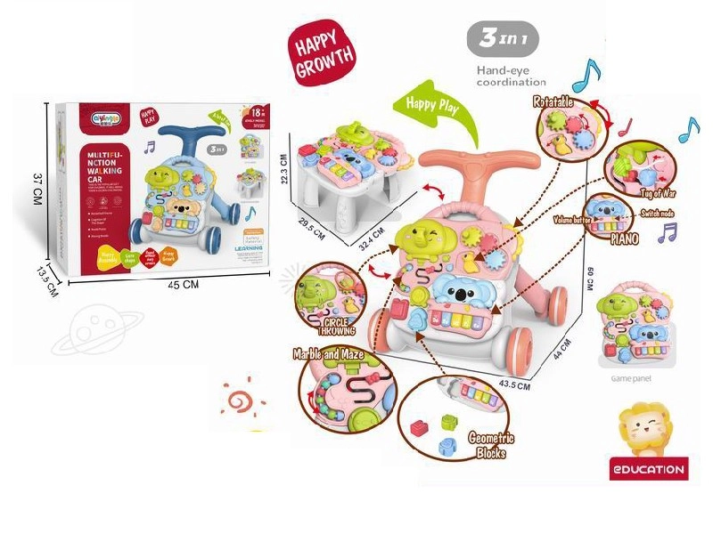 Chodítko pchací a vzdělávací stolek 3 v 1