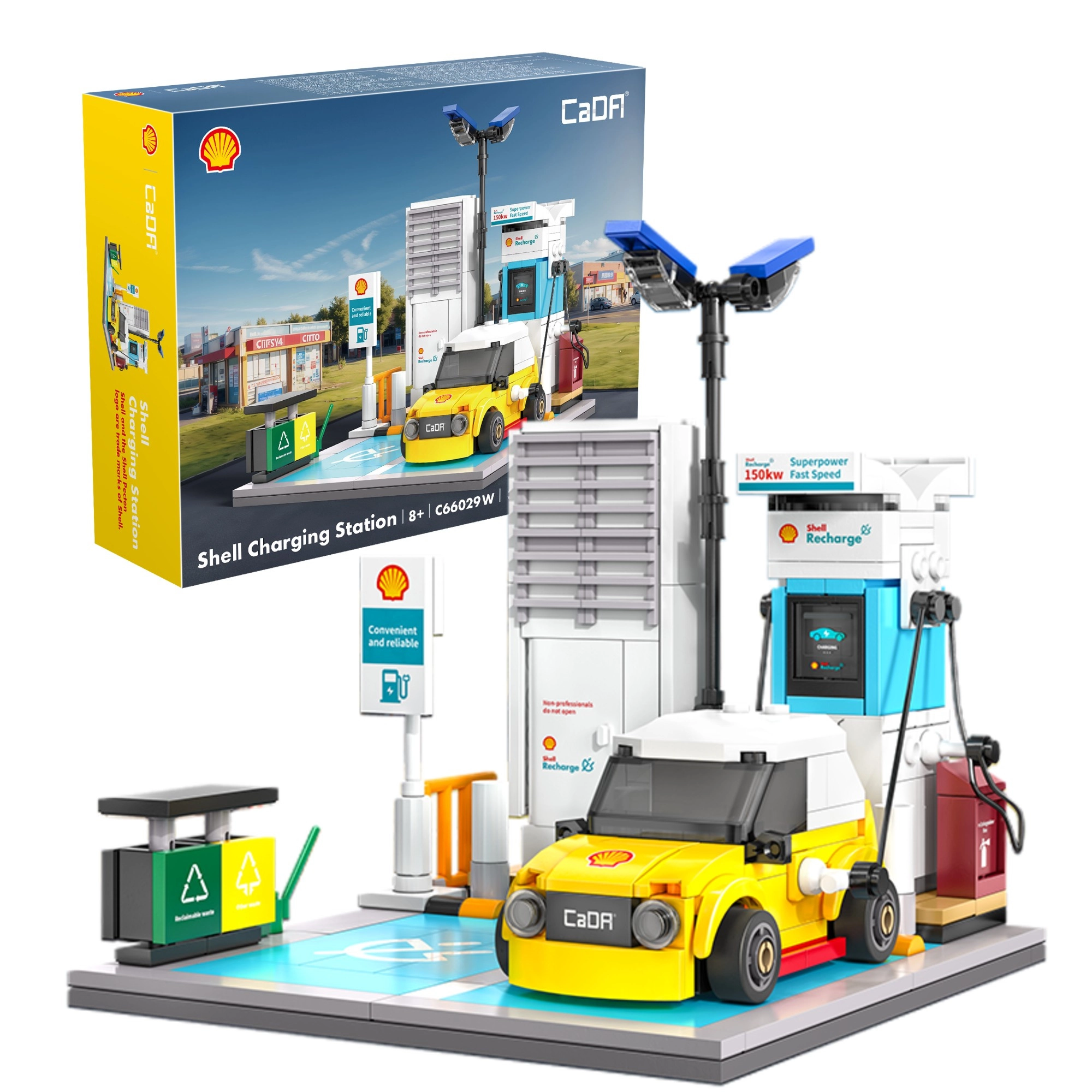 Konstrukční stavebnice CaDA Shell nabíjecí stanice pro elektromobily, 308 dílků