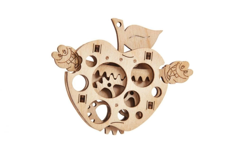Puzzle mechanické jablko s červem