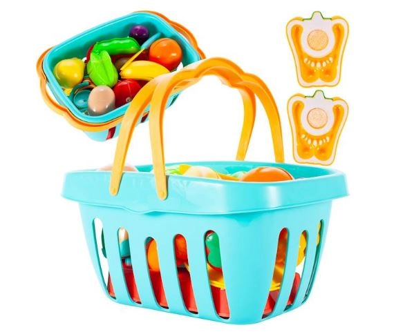 Košík s ovocem a zeleninou na krájení