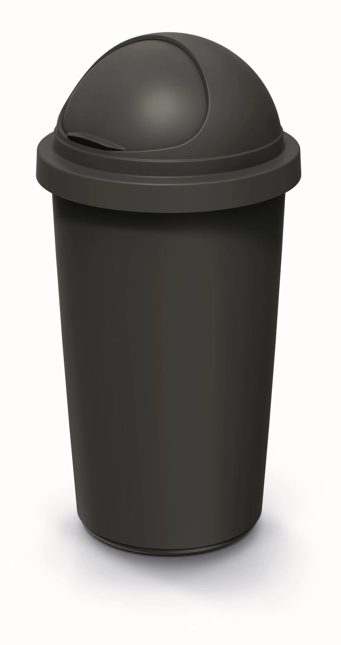 Compacta R Roller Odpadkový koš recyklovaný černý s recyklovaně černým víkem, 30 l