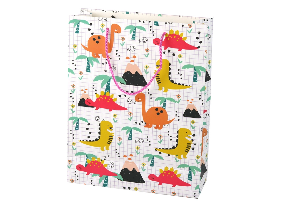 Dárková taška Crate Barevní dinosauři 32 cm x 26 cm x 10 cm