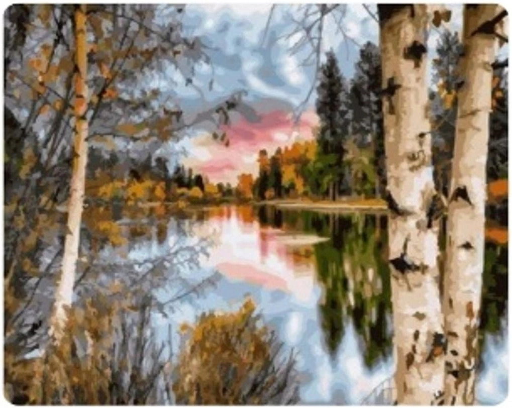Norimpex Malování podle čísel Jezero v podzimním lese 40 × 50 cm