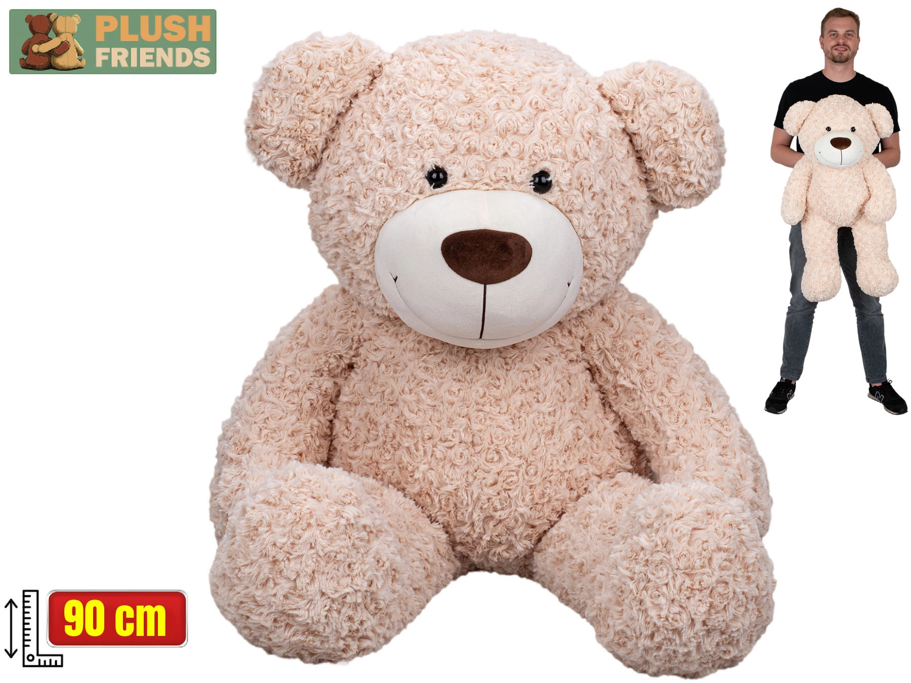 Plush Friends plyšový medvěd béžový 90 cm