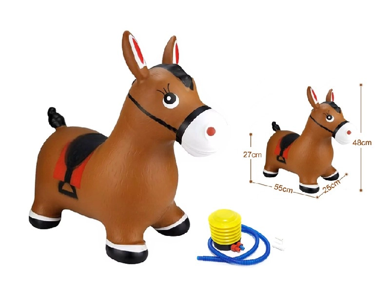 Dětský nafukovací skákací kůň s pumpičkou – hnědý