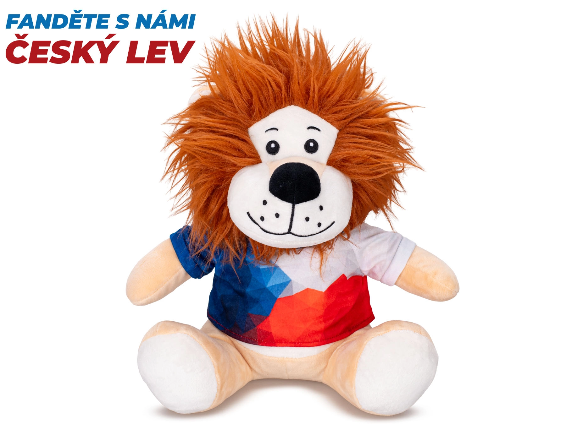 Plyšový lev 25 cm sedící v tričku