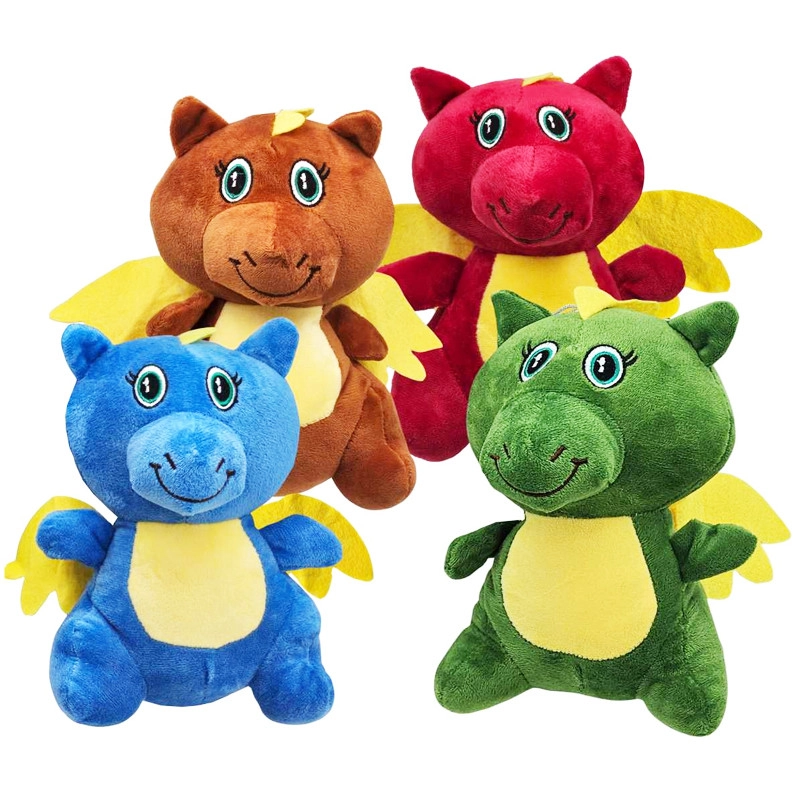 Barevný plyšový dráček 19 cm