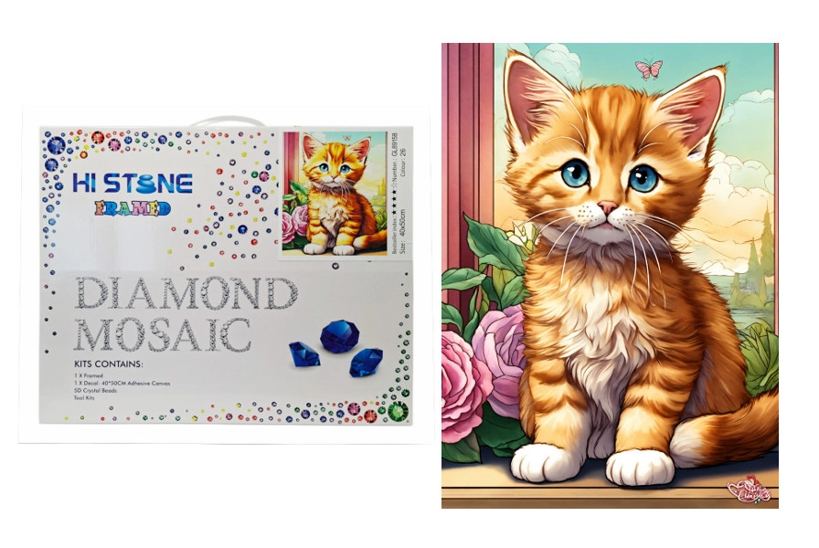 Diamantová mozaika – koťátko