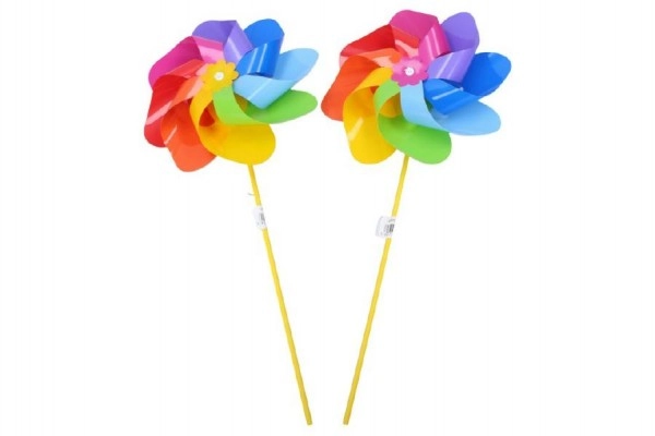 Levně Wiky Větrník průměr 20cm barevný duhový 47cm dřevo/plast