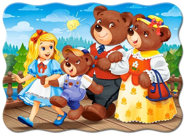 Puzzle 30 kostek Zlatovláska a tři medvědi