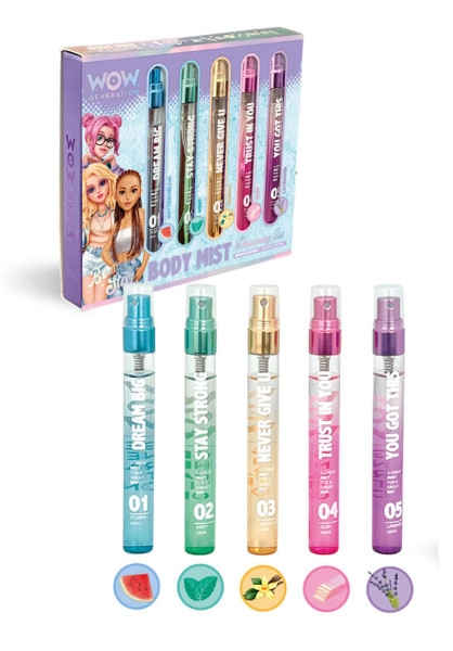 Tělový sprejová mlha – sada 5 vůní WOW Generation