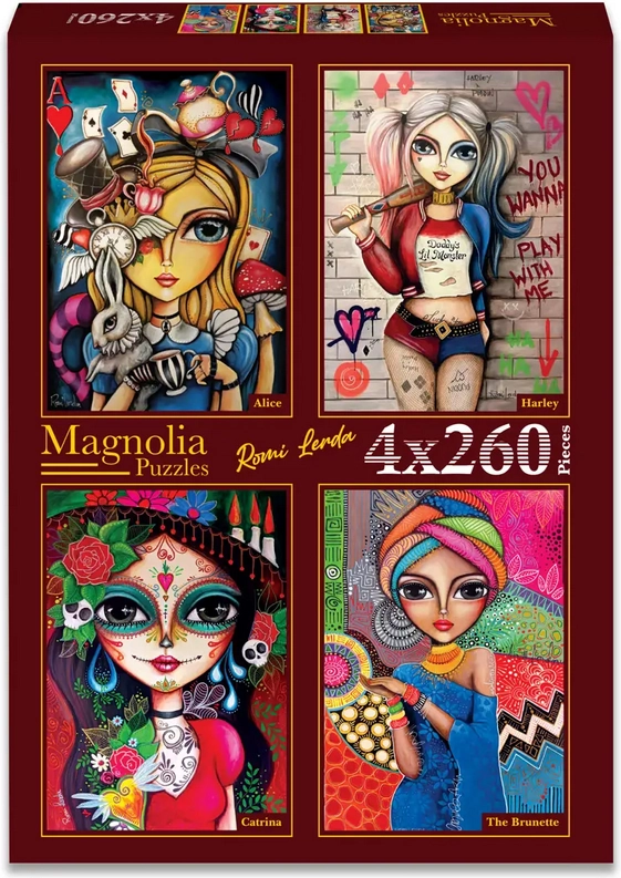 Magnolia puzzle Alenka, Harley, Catrina a Bruneta 4×260 dílků