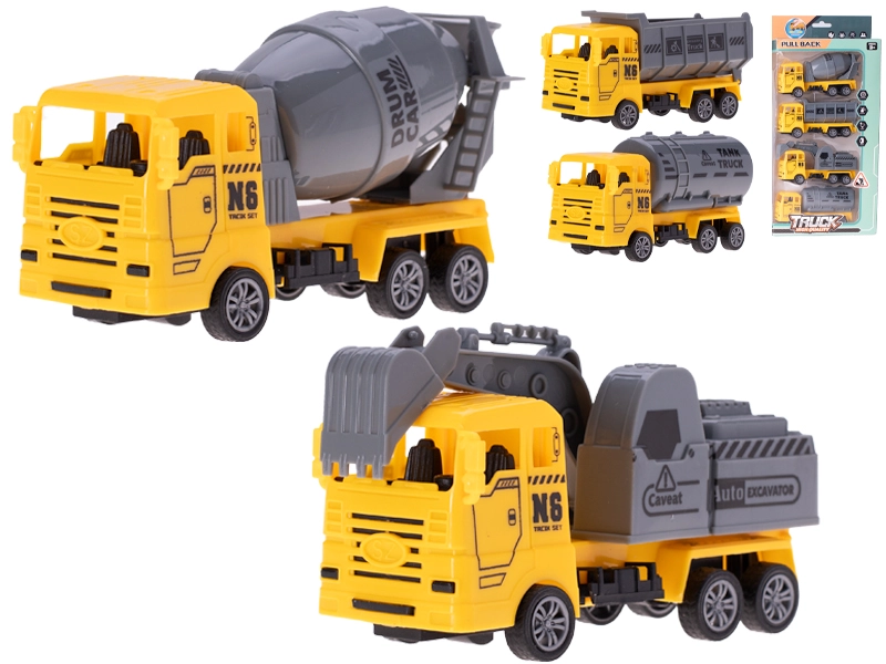 Vozidla stavební 13 cm zpětný chod 4 ks