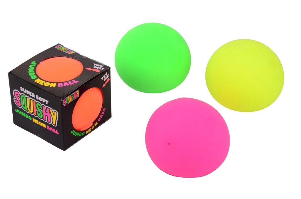 Levně Mačkací míček jumbo neon 10 cm