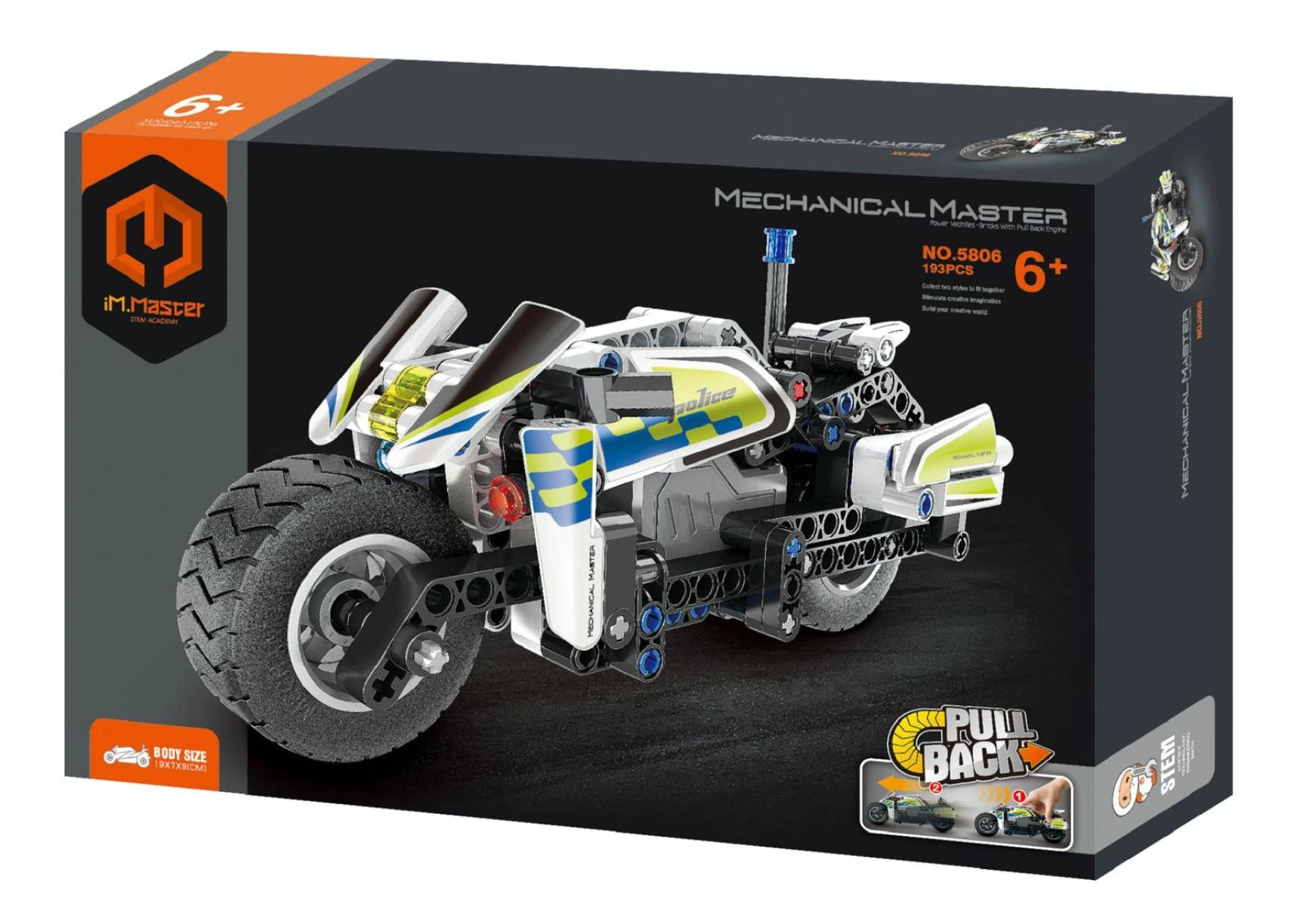 Policie Stavebnice iM.MASTER Motorka se Zpětným Natažením