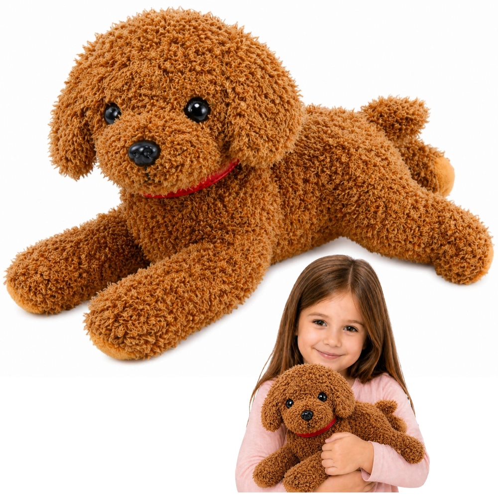 Plyšový pudl s obojkem 30 cm