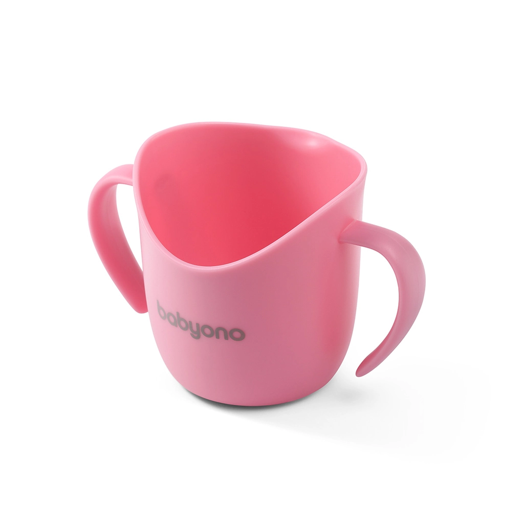 BabyOno Ergonomický tréninkový hrnek 120 ml růžový
