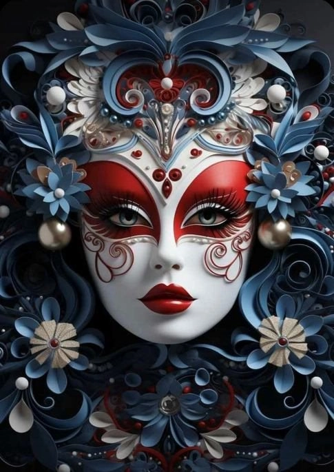 Diamantové malování – maska 30 × 40 cm