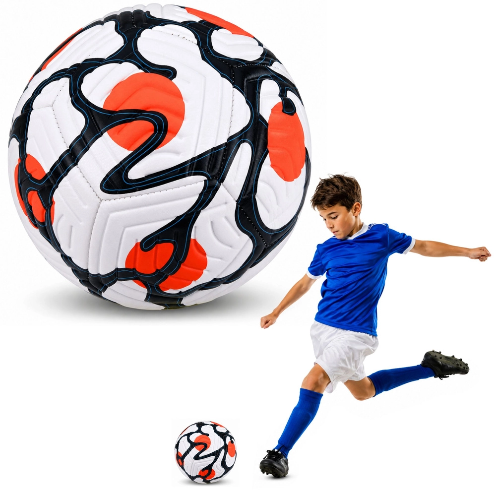 Tréninkový fotbalový míč velikost 5 (cca 22 cm) bílo-oranžový