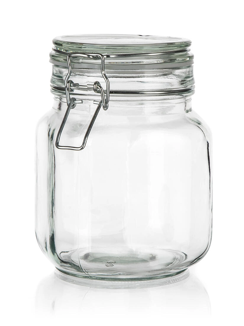 Levně Banquet Dóza hermetická hranatá skl. s patentním uzávěrem 1000ml