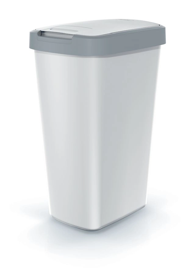 Prosperplast COMPACTA Q popelavý se světle šedým víkem 45l