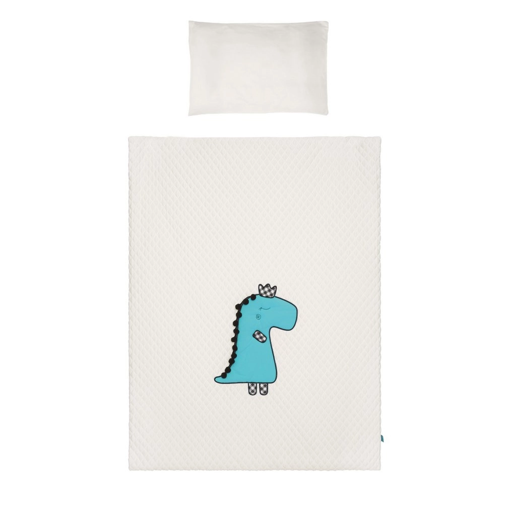 3dílné dětské povlečení do postýlky BELISIMA Dino 3D smetanovo‑tyrkysové 90×120