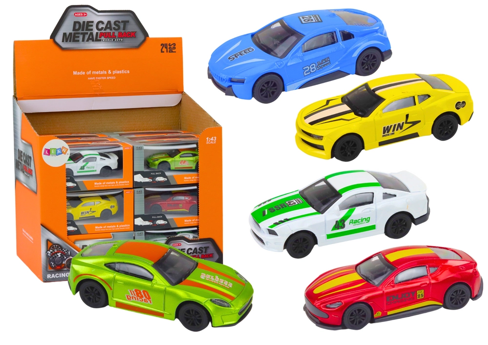 Levně LEAN Toys Pružina auta Kovový pohon Gumová kola 1:43