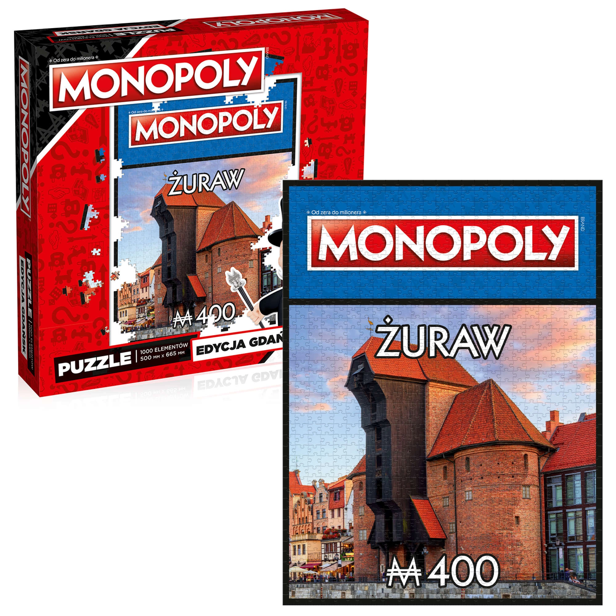 puzzle WINNING MOVES Monopoly Gdaňsk Žuraw 1000 dílků
