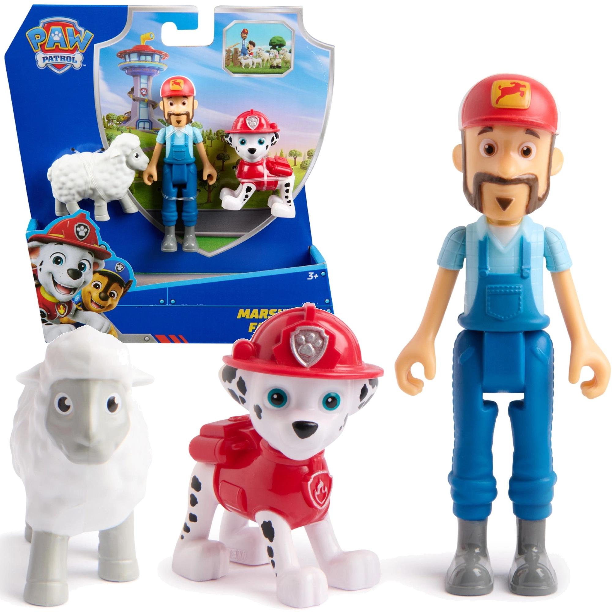 Paw Patrol figurky Marshall, farmář Al a ovečka – sada pro kreativní hru