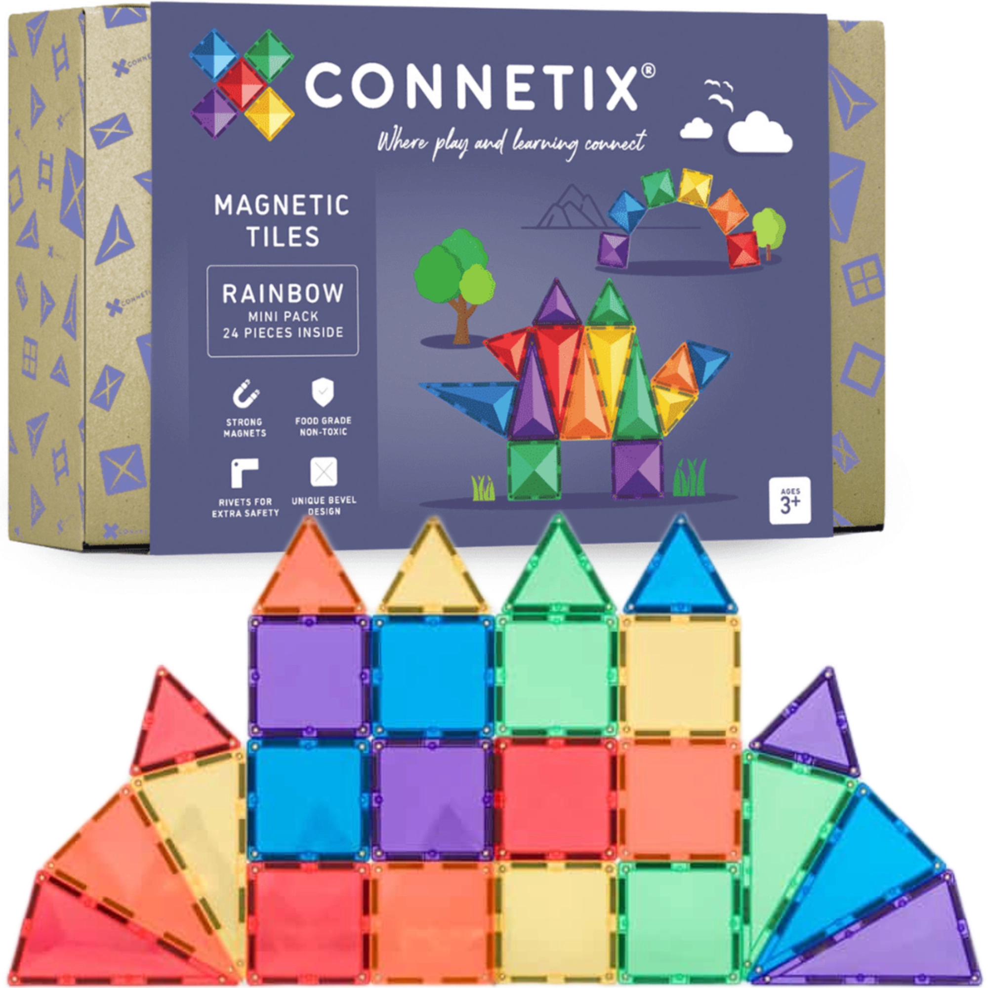 Connetix Rainbow Mini Pack magnetické stavebnice 24 dílů