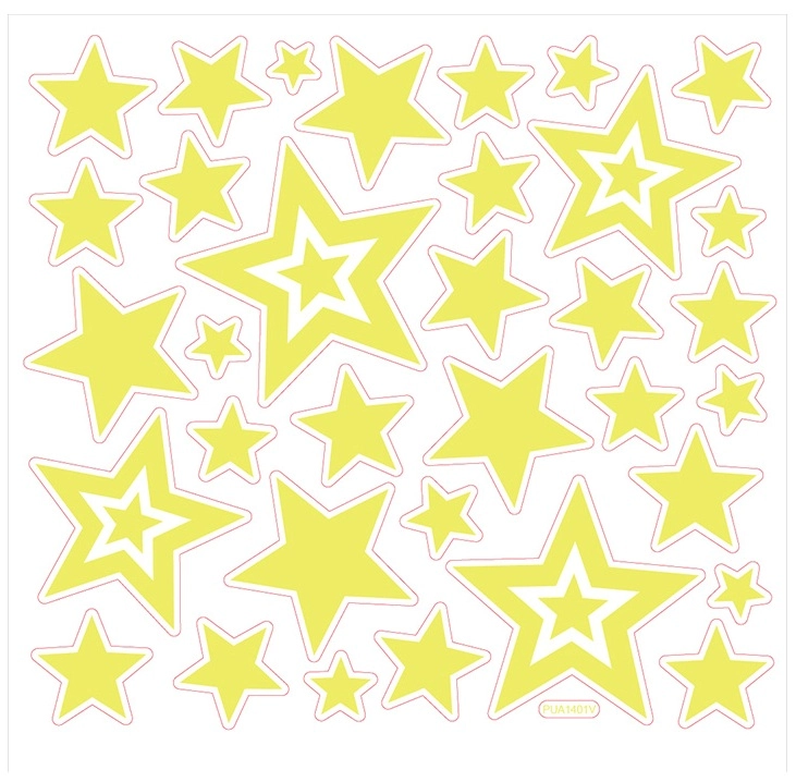 Svíticí samolepky na zeď – hvězdy