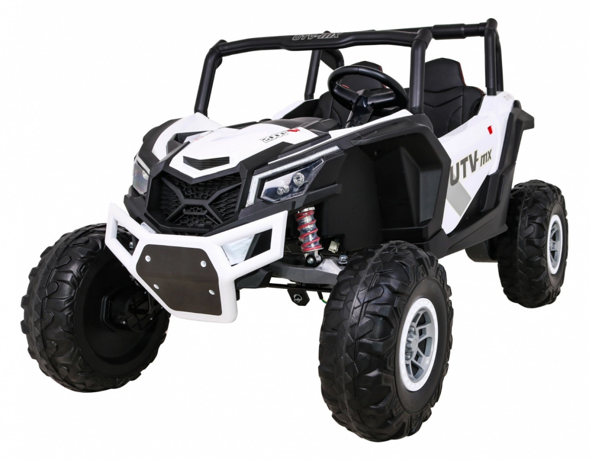 Levně Detské elektrické buggy UTV-MX 24V 4x4 bílé s dálkovým ovladačem a EVA koly