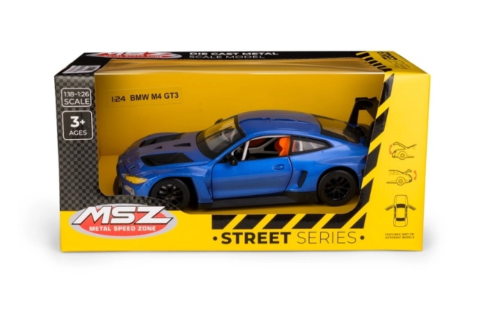 MSZ BMW M4 GT3 modrý kovový model auta 1:24