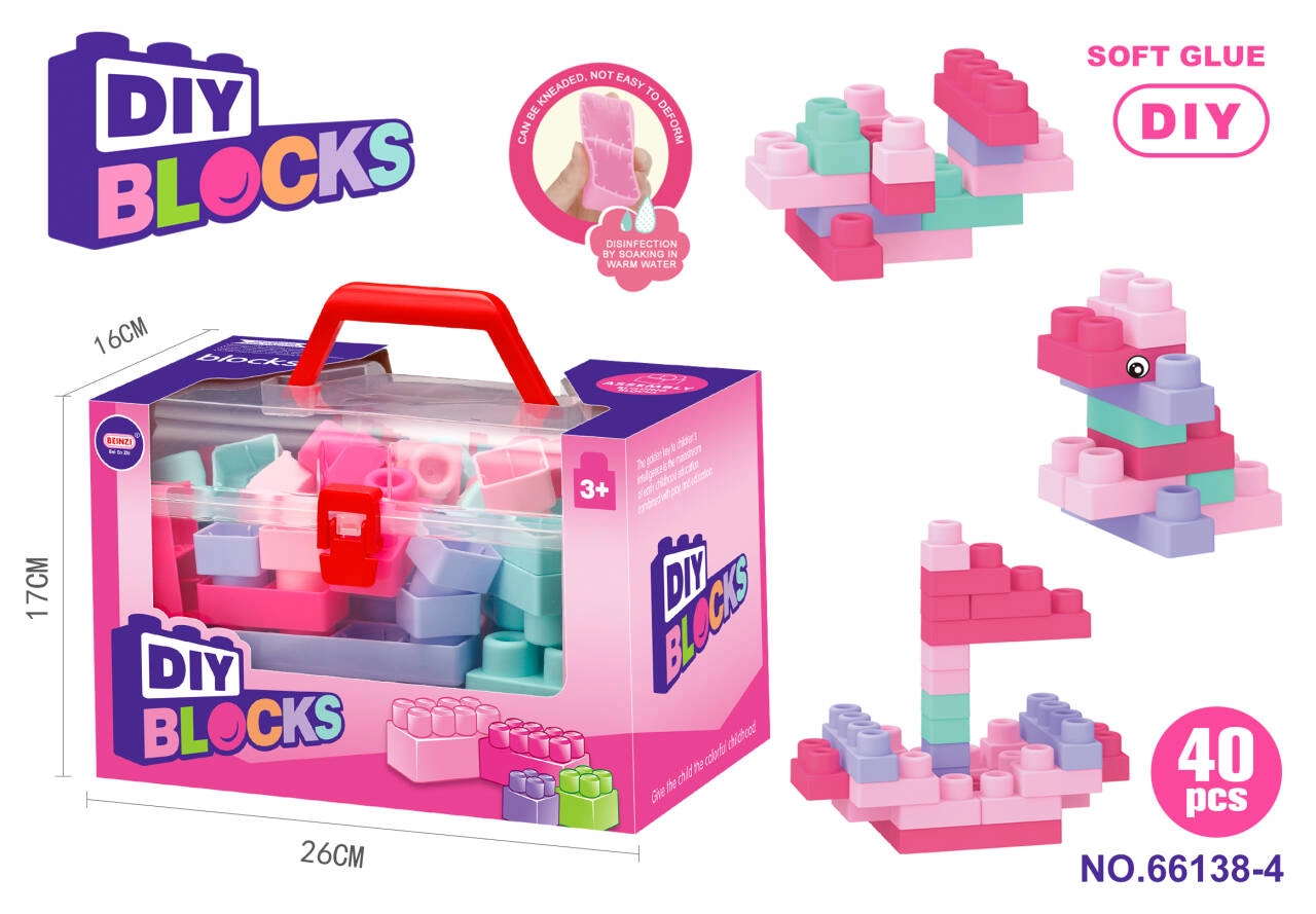 Sada měkkých stavebnicových kostek 40 ks