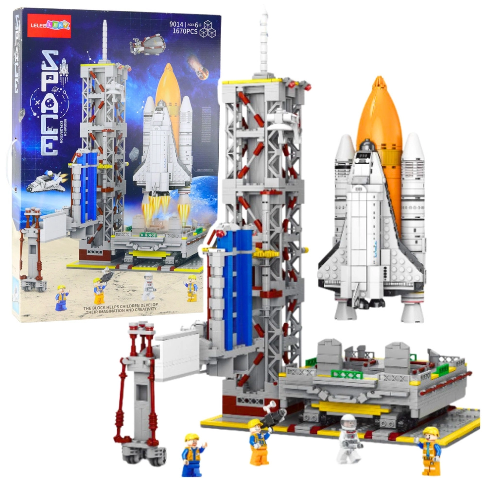 Konstrukční stavebnice vesmírná stanice s raketou – 1670 dílků