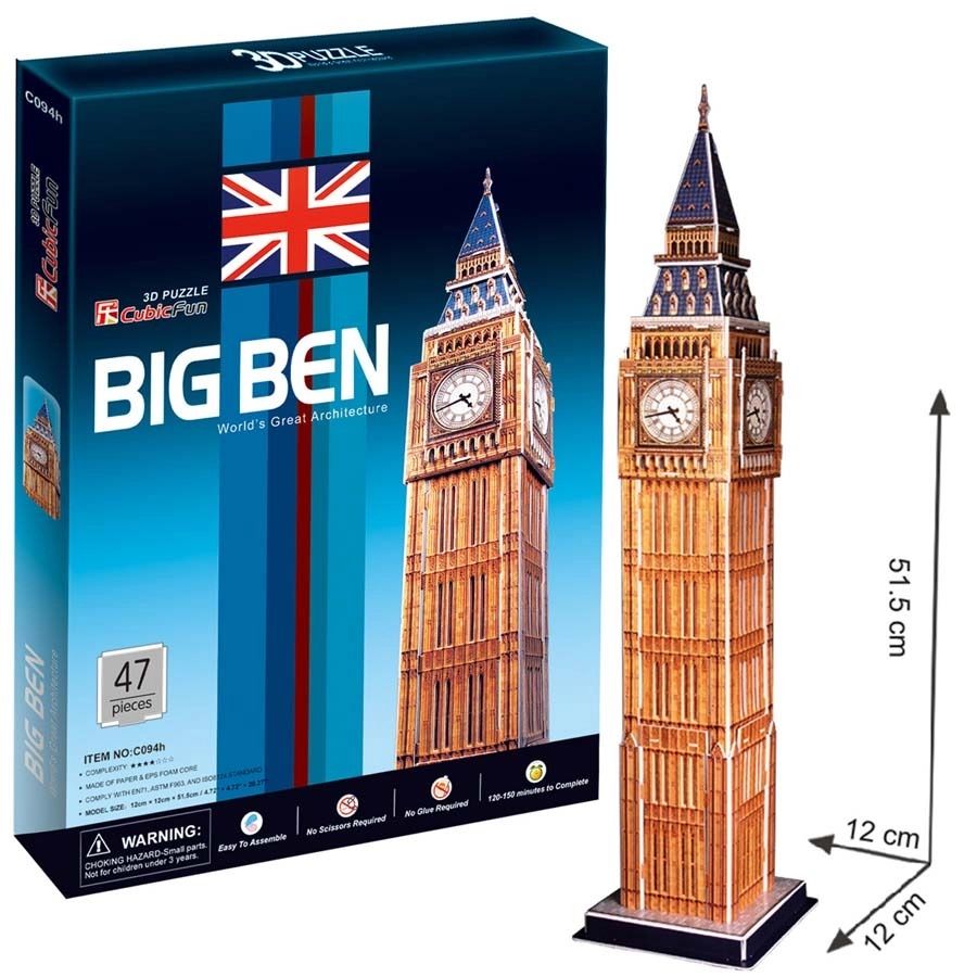 Levně CubicFun 3D puzzle Big Ben (střední) 47 ks