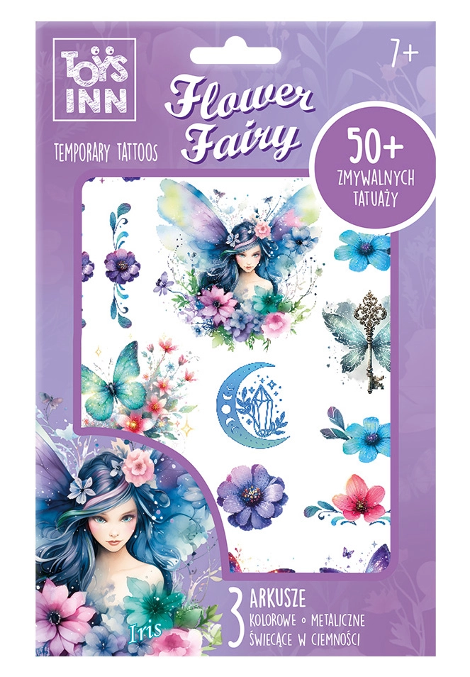 Dočasné tetování Flower Fairy Iris – kreativní sada pro děti