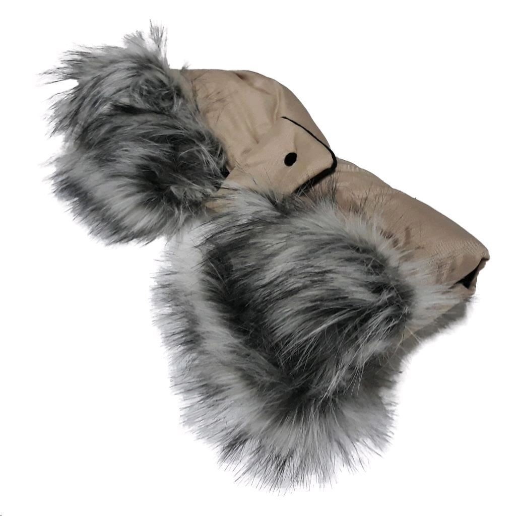 rukávník na kočárek 2v1 s kožešinkou latte new baby