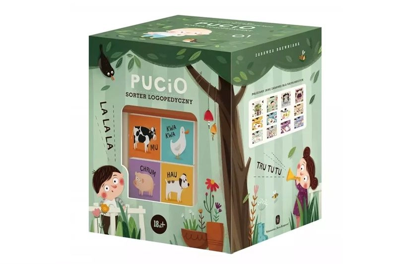 Pucio logopedický třídič tvarů – dřevěná edukační hračka domeček