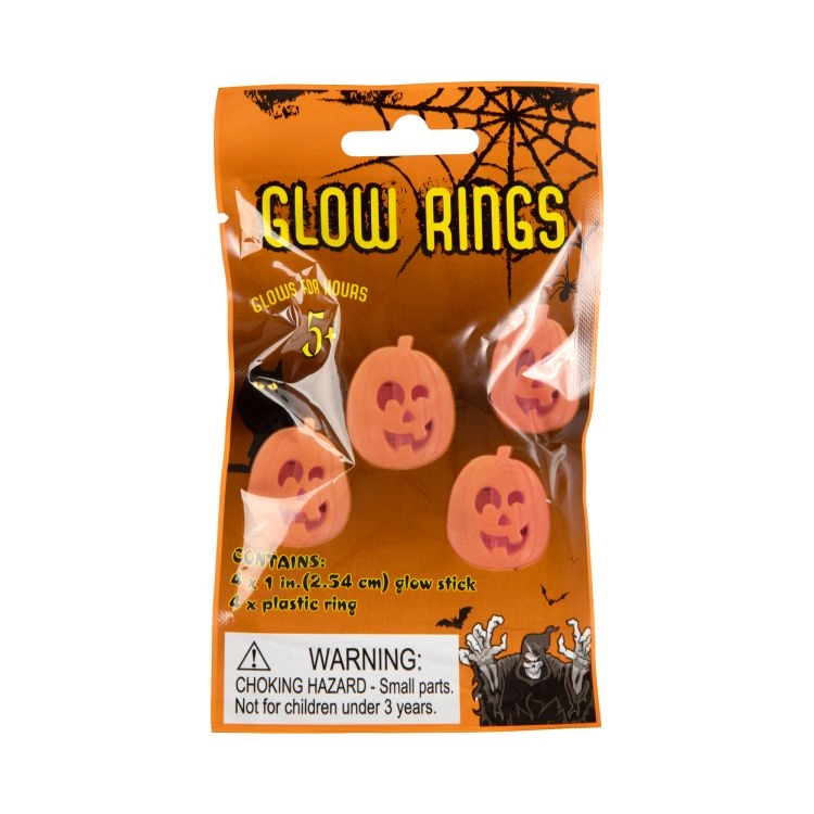 Svítící prstýnky dýně, sada 4 ks