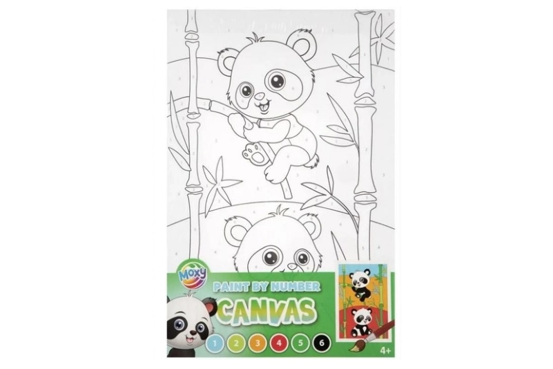 Malování podle čísel na plátně Pandy 30 × 19 cm