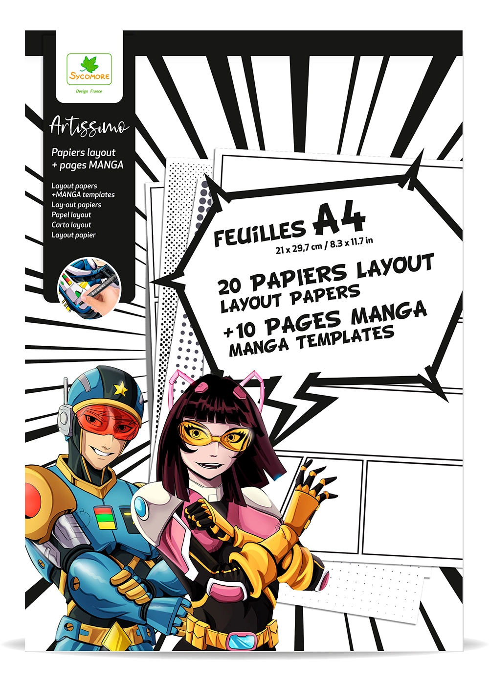 Artissimo - Papíry A4 pro Manga kresbu s texturami