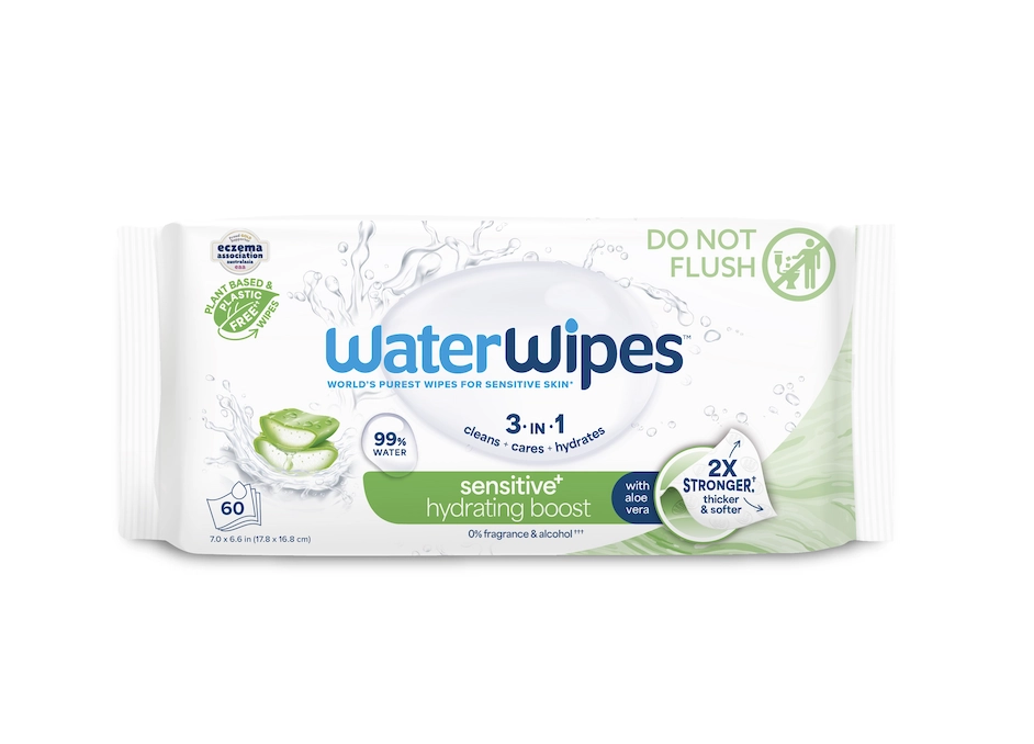 Levně WaterWipes Hydrating Clean osvěžující vlhčené ubrousky 12 x 60 ks