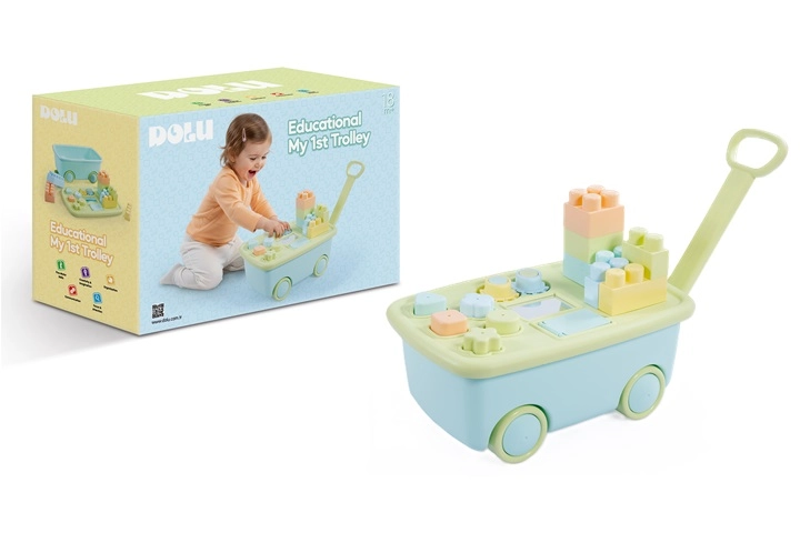 DOLU edukační vozík na tahání s kostkami