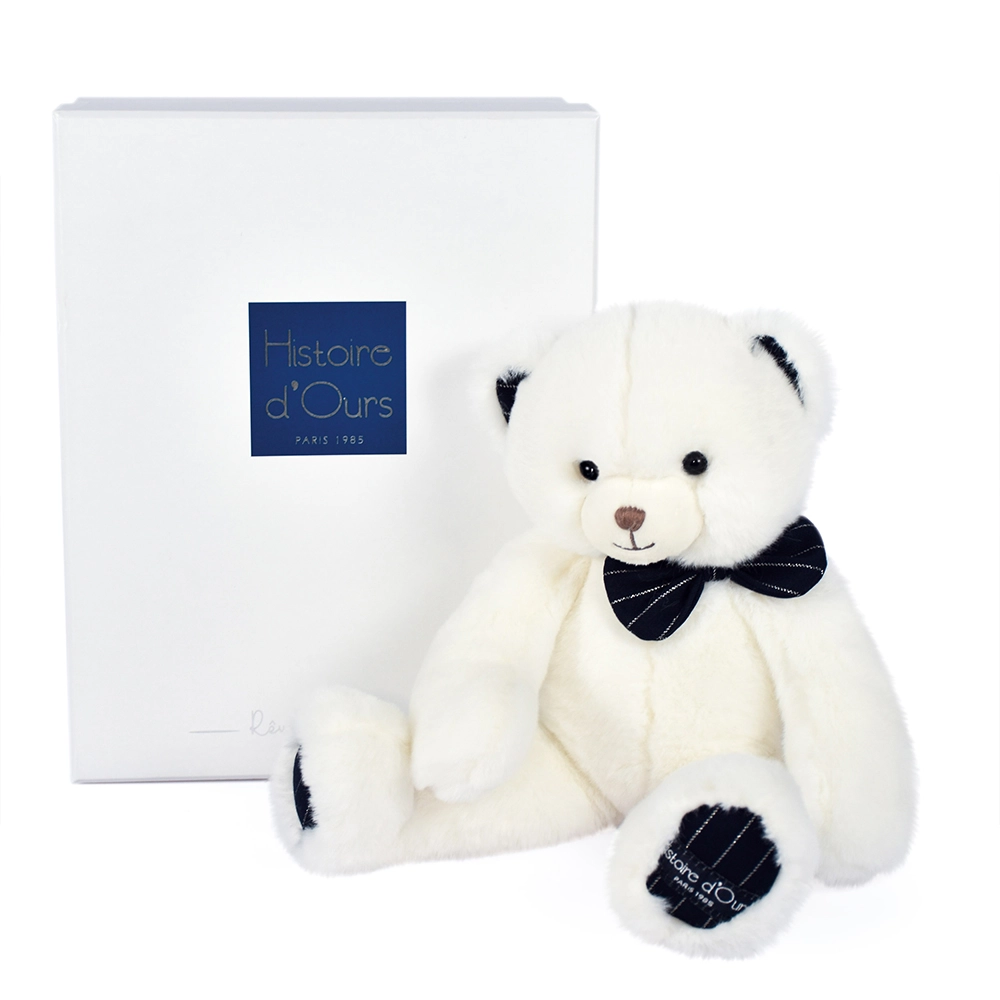 Doudou Histoire d´Ours medvídek s tmavě modrým motýlkem 30 cm