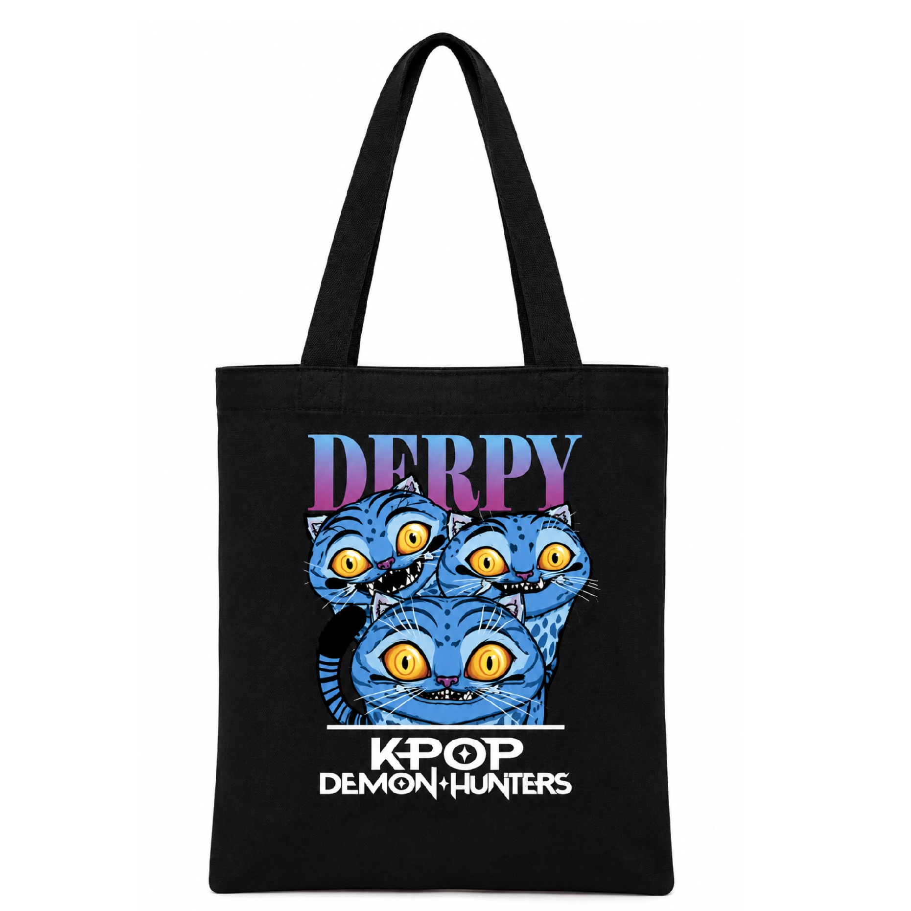 Nákupní taška K-Pop Demon Hunters Derpy černá