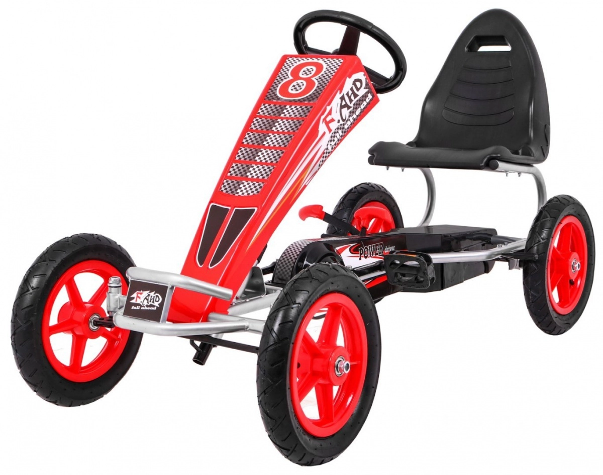 Levně Mamido šlapací motokára Gokart s nafukovacími koly červená