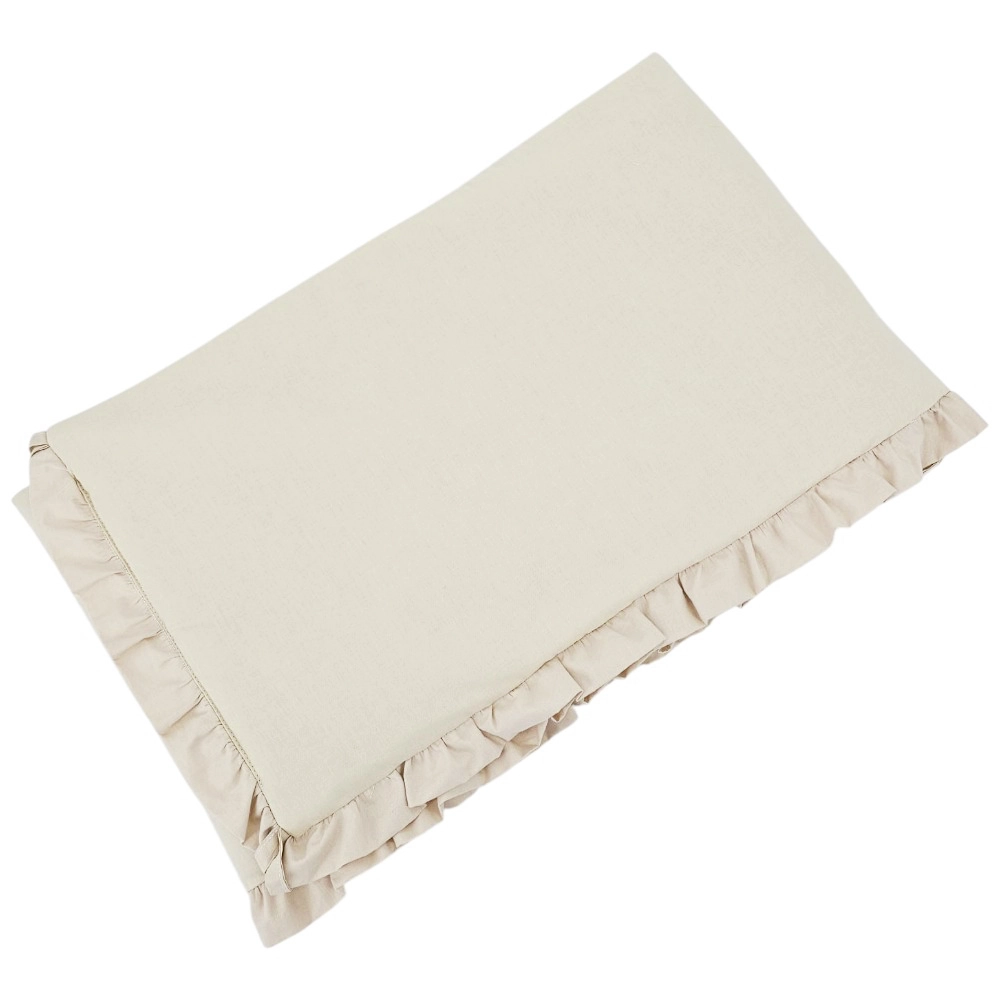 EKO bavlněný mantinel do postýlky s volánkem light beige 180 cm